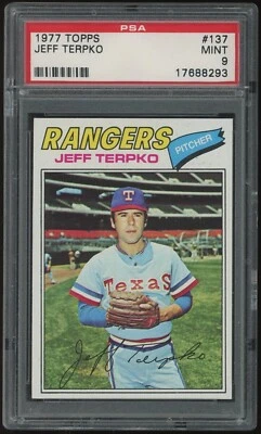 1977 Topps #137 Jeff Terpko Texas Rangers PSA 9 Mint - Image 1 of 2