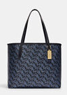 COACH Women's City Tote in Printed Coated Canvas (Monogram Print - Navy)  CF342