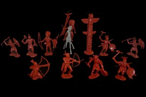 MARX Fort Apache Indians playset cavalleria soldatini giocattolo plastica scala 1:32 - Foto 1 di 2