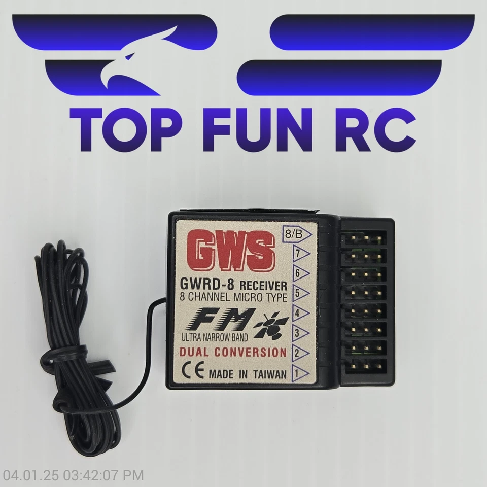GWS GWRD-8 Receiver 8 Channel Micro Type Ultra Narrow Band, Dual Conversion - Image 1 of 1