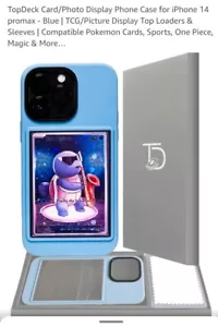 Top Deck Card Photo Display iPhone 14 Pro Max Blue Case New - Picture 1 of 5