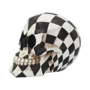 Deko Totenschädel Totenkopf Skull Harlekin kariert Halloween Dekoration NN119 - Bild 1 von 6