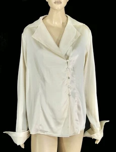 Doncaster Champagne Ivory Avant Garde Silk Blouse Plus Sz 16W - Picture 1 of 8