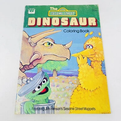 Sesame Street Dinosaur Coloring Book 1978 Big Bird Oscar the Grouch Unused - Image 1 of 4