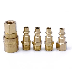 5Pcs 1/4" NPT Brass Quick Coupler Solid Hose Connector Fittings Tools Hot - Picture 1 of 8