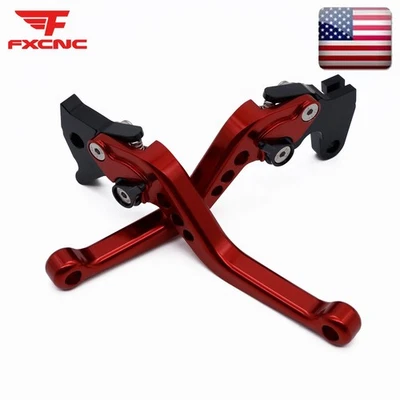 CNC Short Brake & Clutch Levers Red Adjust USA For Kawasaki NINJA 250R 2008-2012 - Изображение 1 из 4