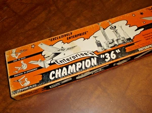 Vintage NEW ENTERPRISE RARE CHAMPION "36" Radio Control MODELLFLUGZEUG KIT. COMP - Bild 1 von 8