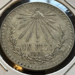 Moneda de plata de 1 peso de México 1938, un peso plata de .720. - Imagen 1 de 6