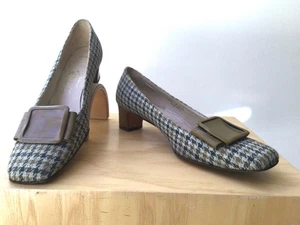 Vintage 60er Jahre Joseph LaRose Wolle Hahnentritt Loafer Pumps - Bild 1 von 3