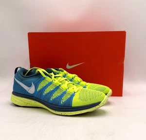 Nike FLYKNIT LUNAR 2 Men's NEW Running Sneaker Blue/Green Multiple Sizes - Picture 1 of 11