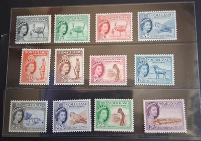 SOMALILAND 1953 QE II 5c to 10s SG 137 - 148 Sc 128 - 139 pictorial set 12 MNH - Image 1 of 2
