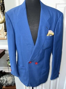 GARY MAILING, LTD., LANA, HOMBRE AZUL, DOBLE BOTONADURA, BLAZER A MEDIDA Talla: 40R - Imagen 1 de 10