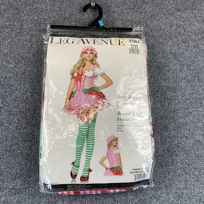 Leg Avenue Women's Berry Beauty Strawberry Shortcake Costume Dress Bonnet L Y2K - Image 1 of 4