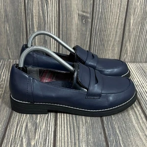 Bongo Damen Pennie Halbschuhe Gr. 5,5 Teen Y2K 90er Kunstleder Navy Retro Freizeit - Bild 1 von 9