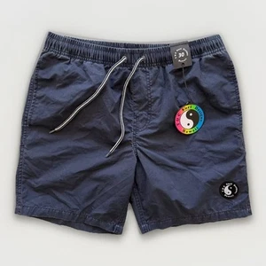 T&C Surf Designs Hawaii Mens Board Shorts Size 30 Blue Drawstring Elastic Beach - Picture 1 of 10