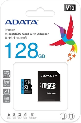 ADATA Premier 128GB Class 10 - microSDXC Memory Card - (AUSDX128GUICL10A1-RA1) - Image 1 of 4