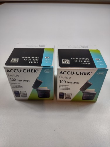 200 Accu-Chek Guide Test Strips 2 boxes of 100 Free Shipping Exp 02/ ...