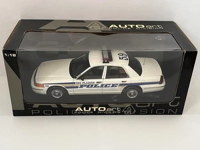 AUTOart 1/18 Ford Crown Victoria Police LAPD Collectible Silver Tone Tested - Image 1 of 4