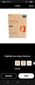 NEW, SEALED! Microsoft 365 Personal, 1 PC or Mac License, 12 Month Subscription - Photo 1/3