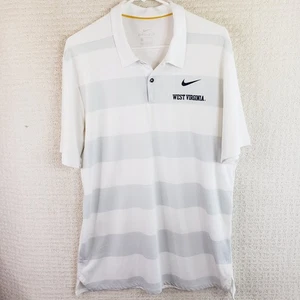 West Virginia Mountaineers Nike Golf Dri-Fit Blanco/Gris SS Polo Para Hombres L - Imagen 1 de 15