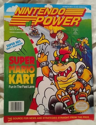 Nintendo Power Magazine 1992 #41 octubre Super Mario Kart, con póster, tarjetas bonitas Foto 1 de 4