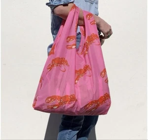 BAGGU Eco Bag Lobster Pink Reusable Shopper Bagset New - Picture 1 of 6