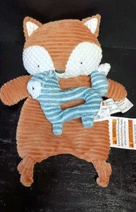 Peluche volpe testurizzato a costine bambino Lovey estremità annodate e gattino gatto sonaglio coppia nuovo - Foto 1 di 6