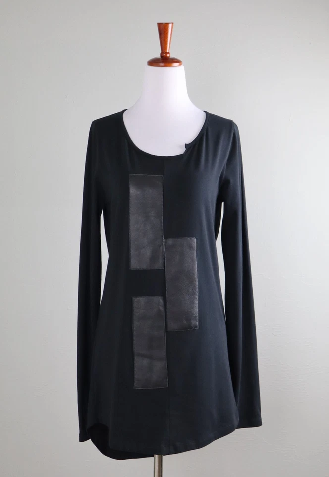 Top túnica retazos de cuero genuino negro liso talla 36 BLACK BY K&M $182 Foto 1 de 4