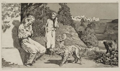M. KLINGER (1857-1920), Pyramus und Thisbe II,  1882, Rad. Symbolismus Mythologi - Bild 1 von 4