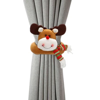 1/2Pcs Christmas Santa Snowman Curtain Holdback Tieback Buckle Holder Decor Xmas - Image 1 of 4