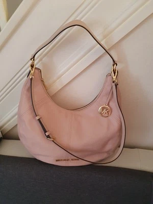 Michael Kors Bedford Crescent LeatherLarge  Shoulder  Crossbody Bag Blossom Pink - Image 1 of 4
