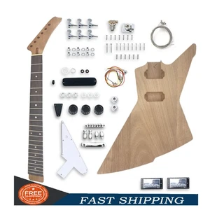 Unvollendetes E-Gitarren-Set 22 Bund 24,75 Zoll Gitarrenhals Mahagoni Gitarrenkörper - Bild 1 von 12