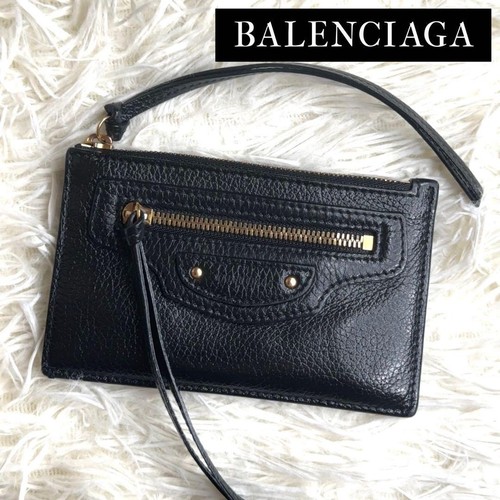 Astuccio portamonete Balenciaga Neo Classic logo pelle nero USATOnale origin