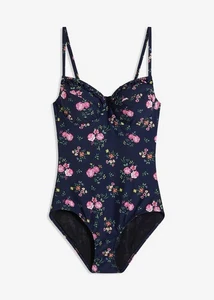 Badeanzug Gr. 50 Cup 100 E Dunkelblau Floral Damen Bademode Schwimmanzug Neu - Bild 1 von 1