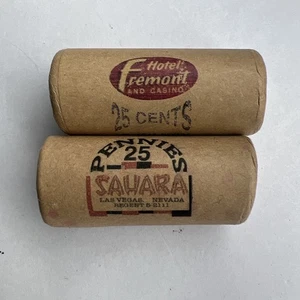 Fremont & Sahara LasVegas Penny Half Rolls 50/60's VERY Rare BUGSY SIEGEL (READ - Picture 1 of 3