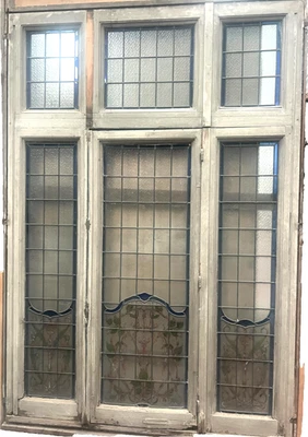 Fenétre a imposte en vitrail Art Déco vers 1900 XX siècle - Photo 1/4