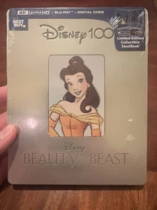 Beauty and the Beast 4K Steelbook Disney 100 Anniversary Sealed Ship In Box - Picture 1 of 3