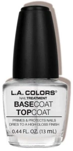 LA COLORS Base Coat Top Coat 195 Nail Polish Clear Glossy High Shine 0.44 Fl Oz - Picture 1 of 1