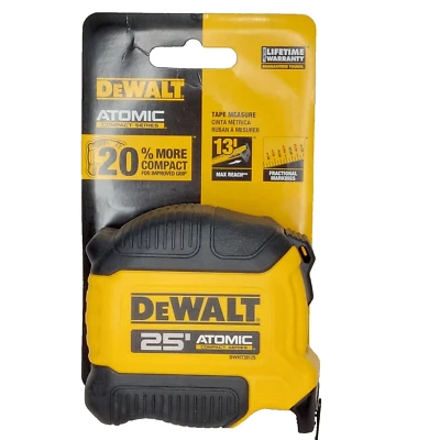 Dewalt 25' Atomic Compact Series Tape Measurer NEW on Card - Image 1 of 3