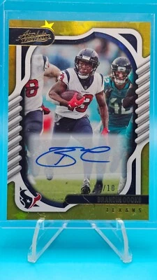 2022 Panini Absolute Brandin Cooks Signatures Gold Stars Auto /10 #4 Texans - Image 1 of 2