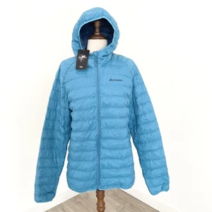 Macpac Mens Uber Hooded Jacket 650 Down Fill Puffer Jacket Size M Blue New $239 - Picture 1 of 7