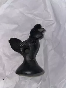 1 pz statuina vintage ceramica argilla nera Oaxacan FISCHIETTI gallo/uccellino - Foto 1 di 5