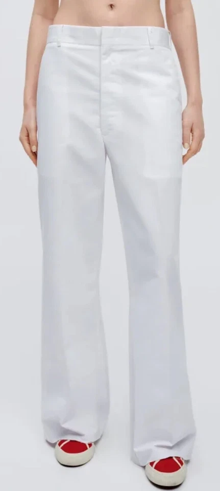 NUEVO CON ETIQUETAS RE/HECHO Mujer PANTALONES DE PIERNA ANCHA DEADSTOCK Blanco RELAJADO $300 Talla 6 34” W Foto 1 de 4