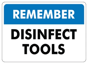 REMEMBER DESINFEKTIONSWERKZEUGE | Selbstklebender Vinylschild Aufkleber - Bild 1 von 4