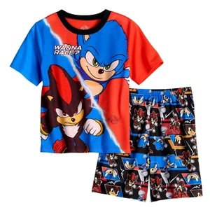 Sonic the Hedgehog Pajamas Shorts T Shirt Set Boys Size 4 6 8 10 12 Shadow new - Picture 1 of 3