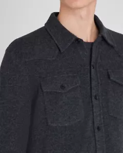 New Club Monaco 100% Cashmere Sweater Shirt Charcoal Size Extra Small $398 NWT - Picture 1 of 5