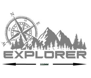 KOMPASS & BERGE EXPLORER AUFKLEBER GRAFIK DECAL CAMPERVAN WOHNMOBIL CARAVAN - Bild 1 von 1