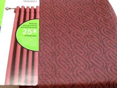 Style Selections Blackout Curtain Drape Cedrick Papricka Back Tab Panel L84 Wine - Image 1 of 2