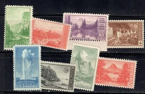 #740-44 y 746-48 1934 Parques Nacionales sin usar 8 sellos diferentes - Imagen 1 de 1
