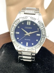 Reloj Citizen para mujer EM1020-57L Eco Drive esfera azul gemado plata acero 34 mm - Imagen 1 de 13